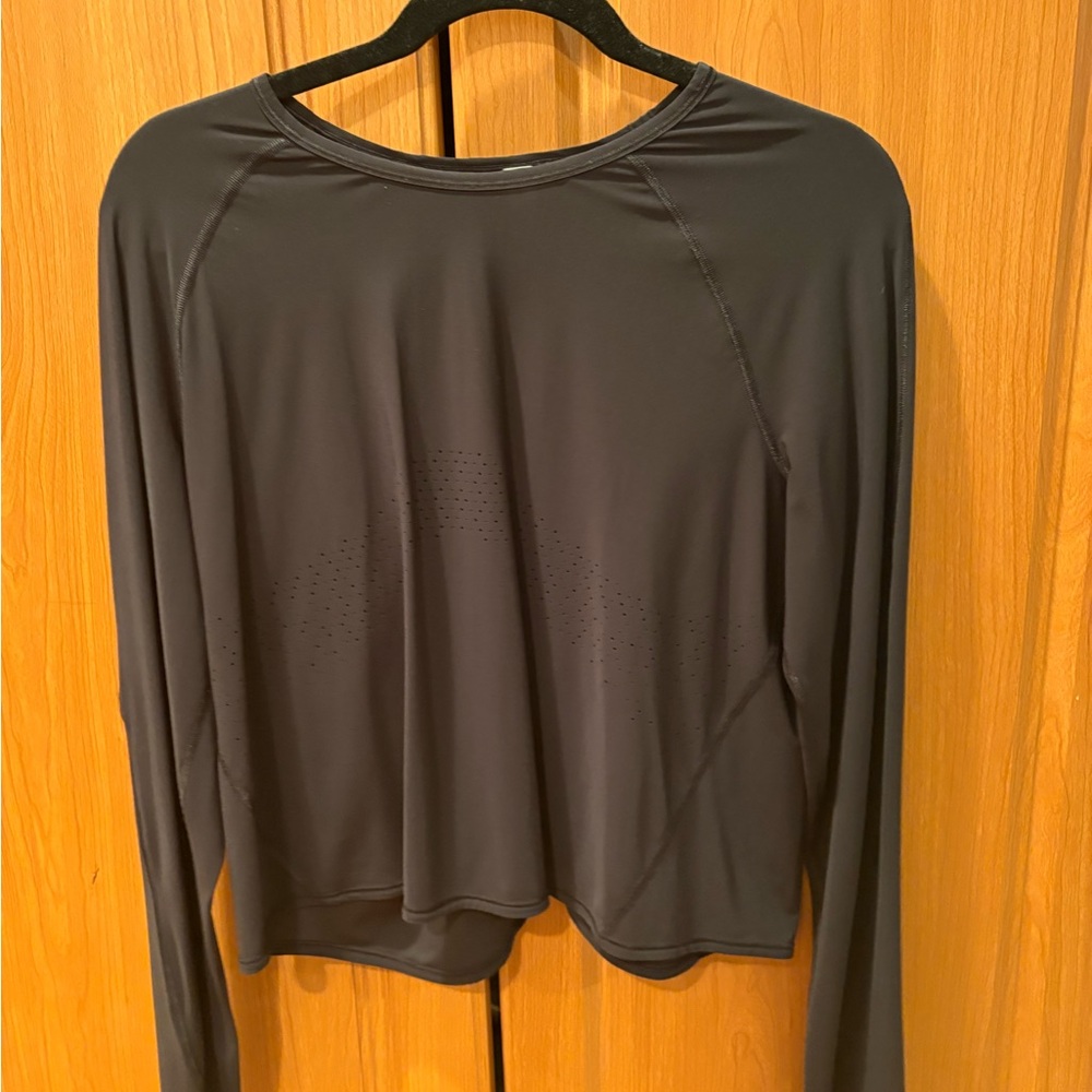 lululemon athletica Black Long Sleeve Perforated Active Top